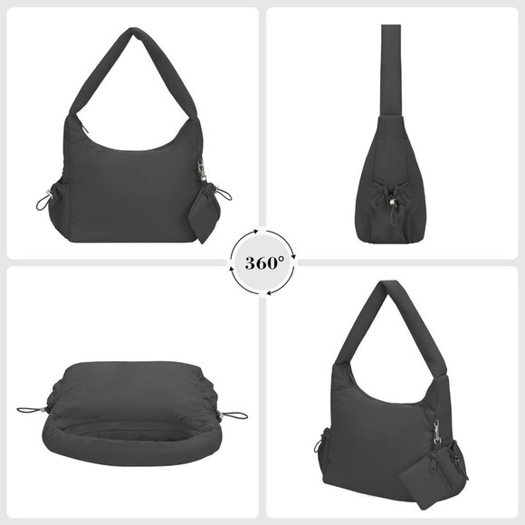 Elegant Crescent Crossbody Bag: Lightweight Puffer Design & Secure Closure - Picture 5 of 7